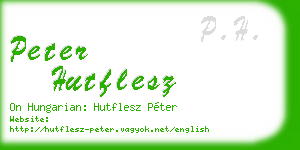 peter hutflesz business card